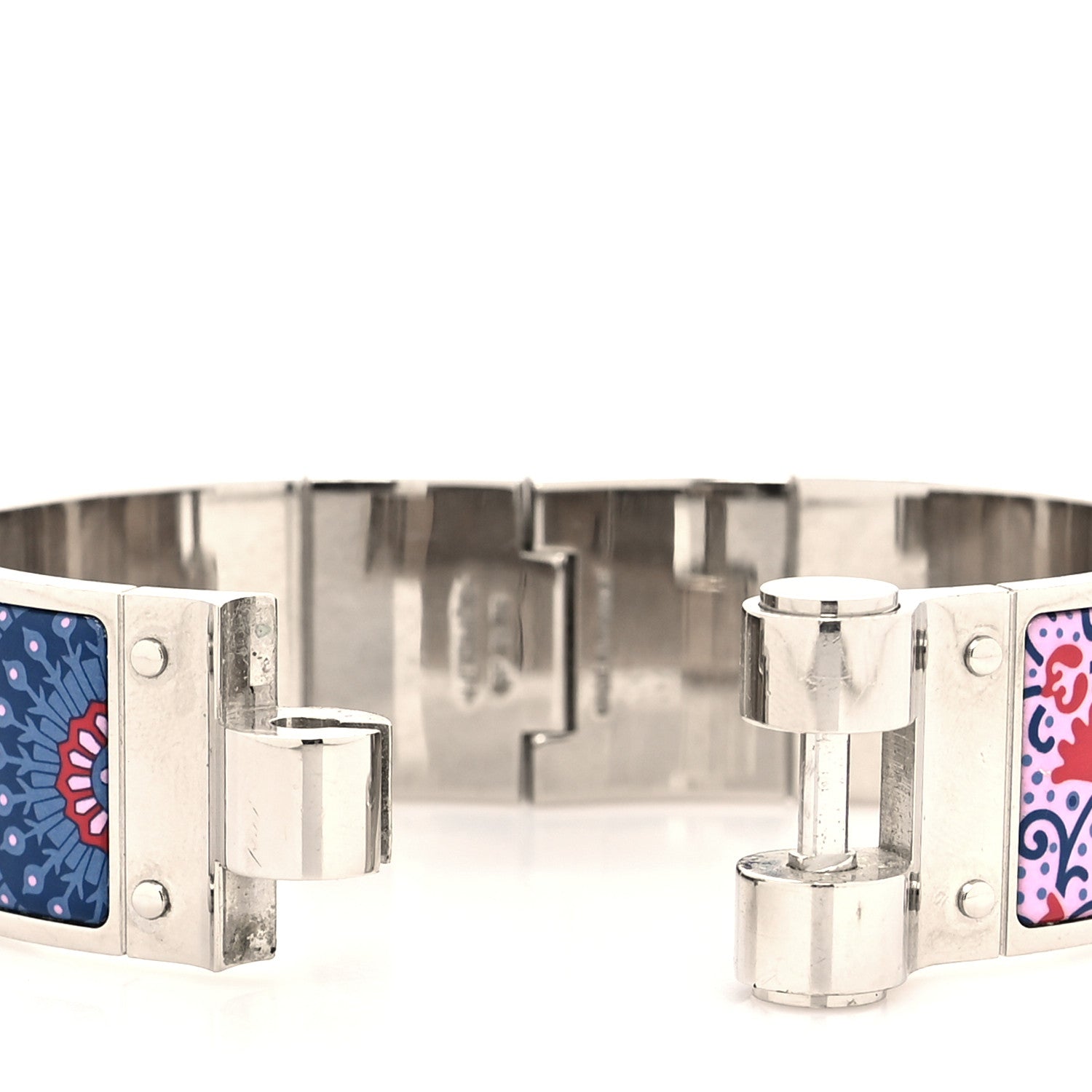Hermes ERMES Enamel Printed Wide Cachemire Fleuri Hinged Bracelet M Surnaturel 4 of 5