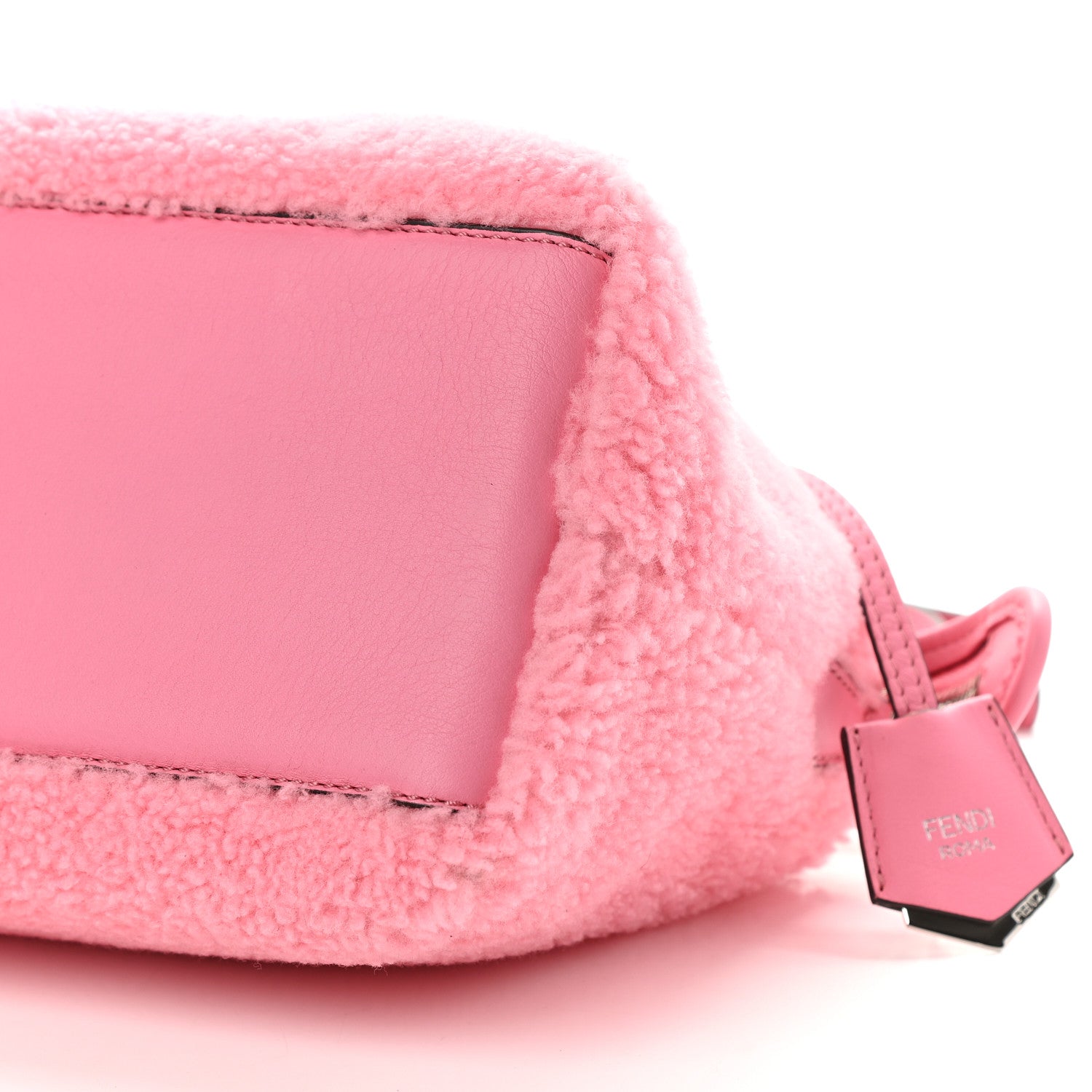 Fendi Shearling Vitello Dolce Medium By The Way Boston Bag Bubble Gum 9 of 9
