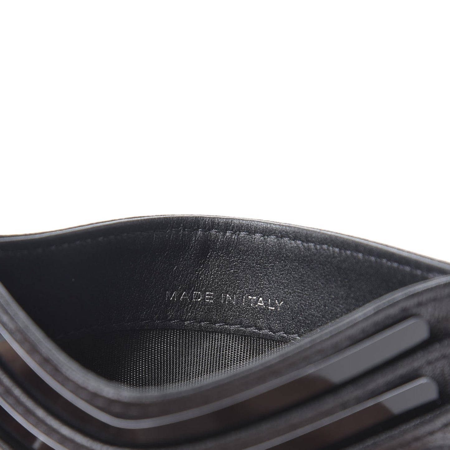 Goatskin Camellia Embossed Card Holder Anthracite