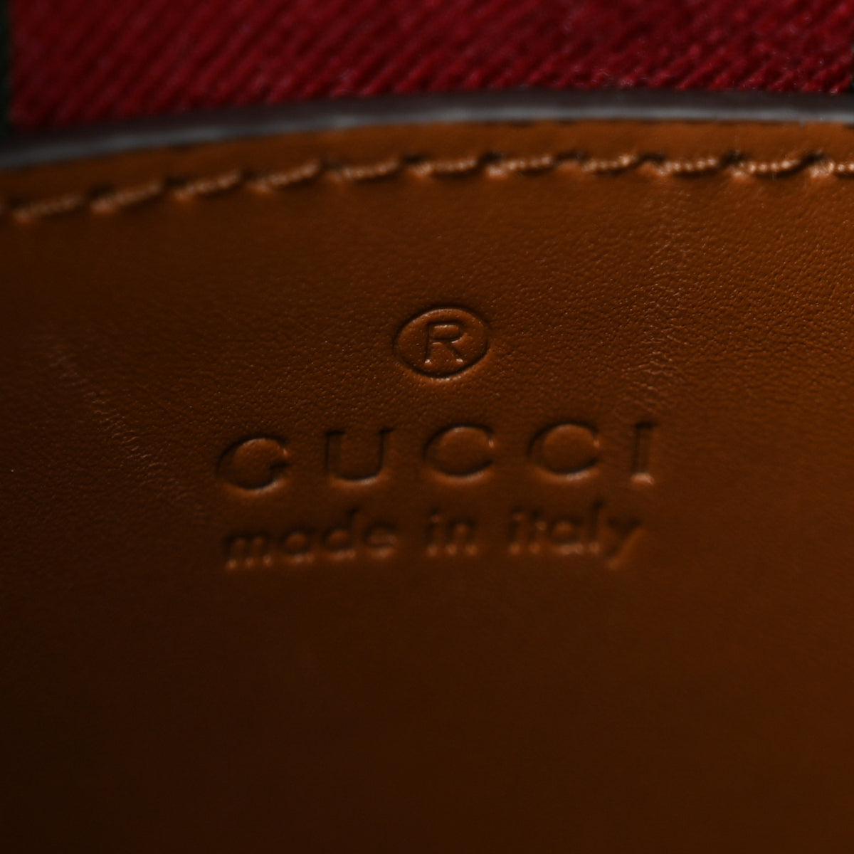 Gucci GG Supreme Monogram Textured Calfskin Small Emblem Shoulder Bag Beige Dark Brown 6 of 11
