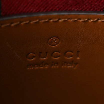 Gucci GG Supreme Monogram Textured Calfskin Small Emblem Shoulder Bag Beige Dark Brown 6 of 11