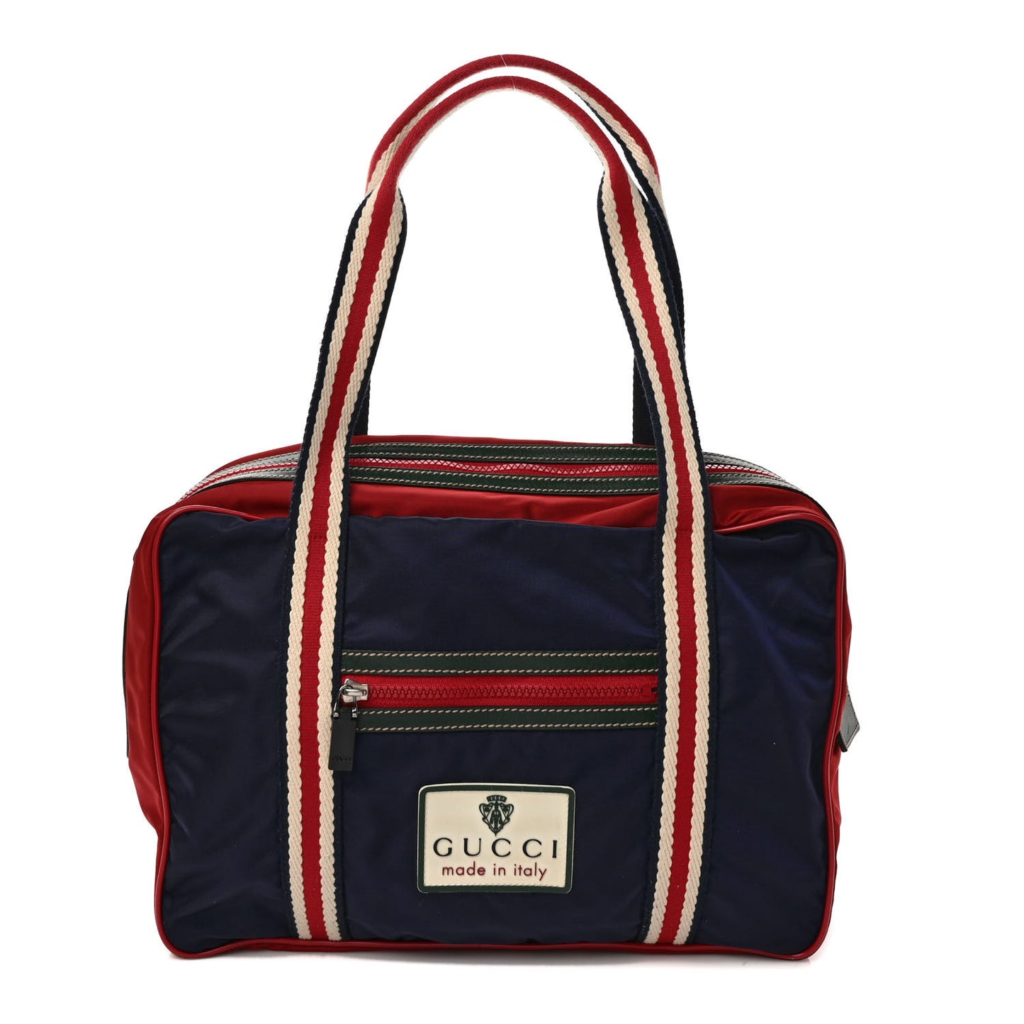 Nylon Tote Blue Red Multicolor
