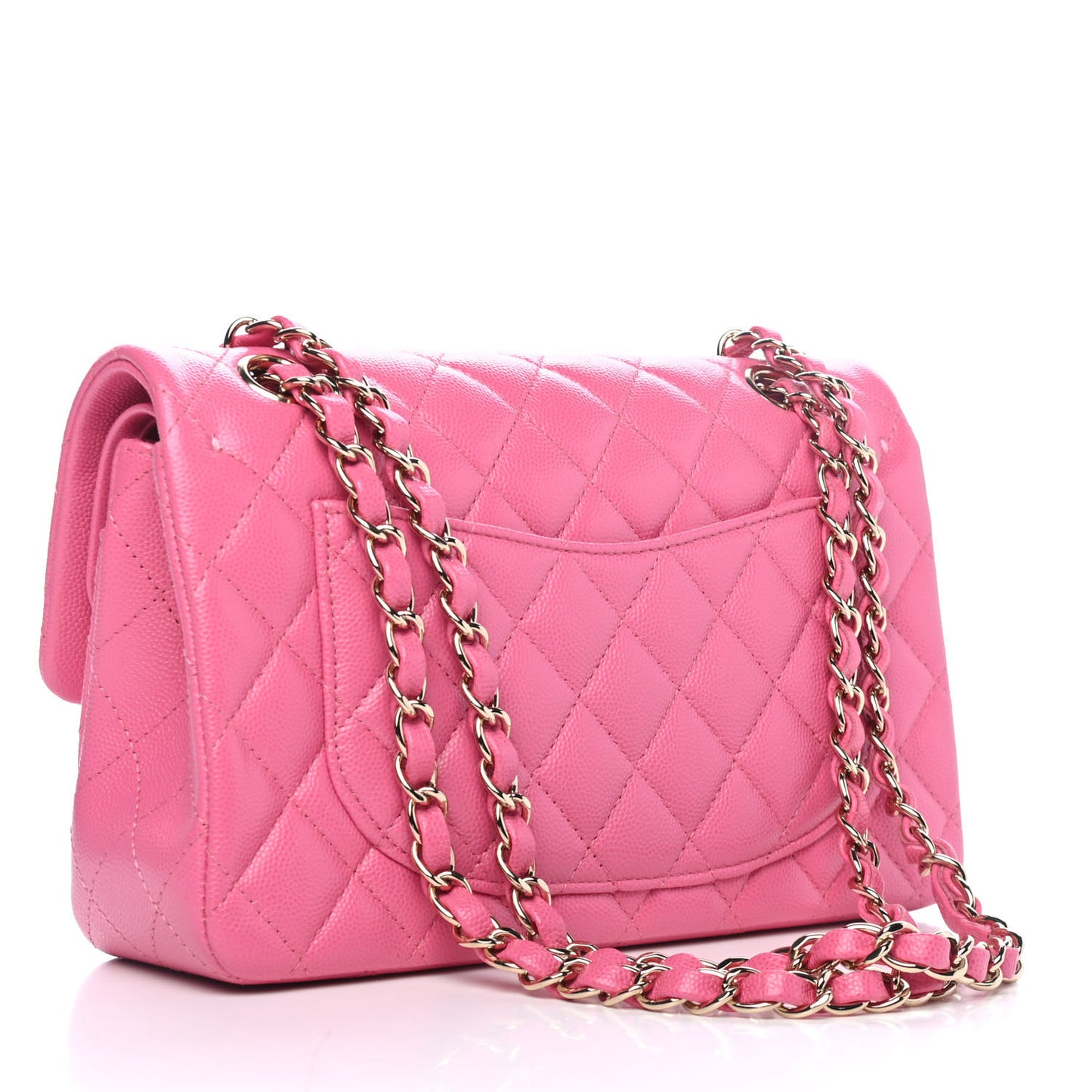 Caviar Quilted Small Double Flap Pink