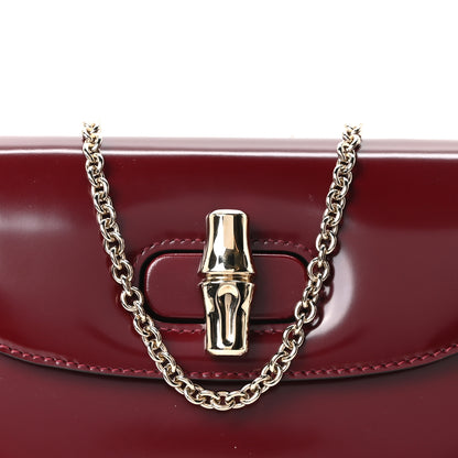 Gucci Shiny Calfskin Small Bamboo Night Bag Rosso Ancora 8 of 10