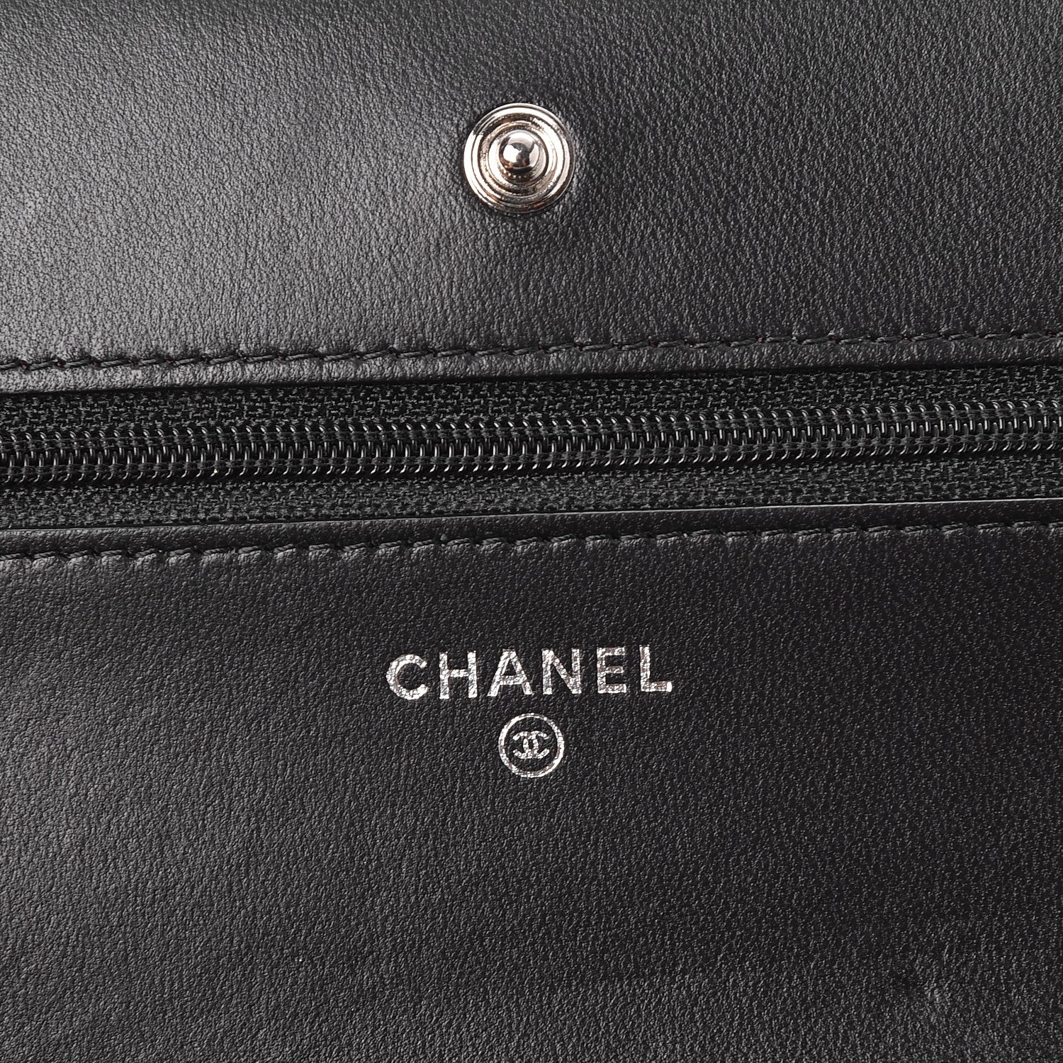 Chanel Lambskin Quilted Wallet On Chain WOC Black 6 of 11