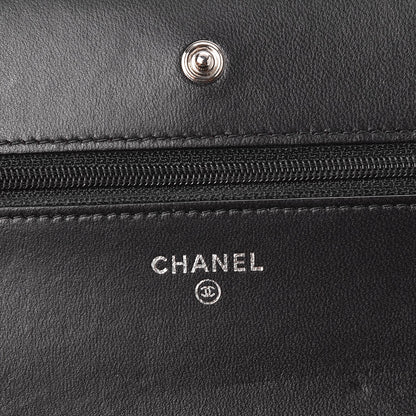 Chanel Lambskin Quilted Wallet On Chain WOC Black 6 of 11