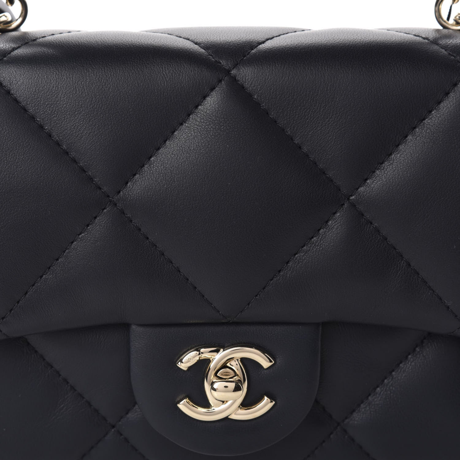 Chanel Lambskin Quilted Small Easy Carry Flap Navy 12 of 13