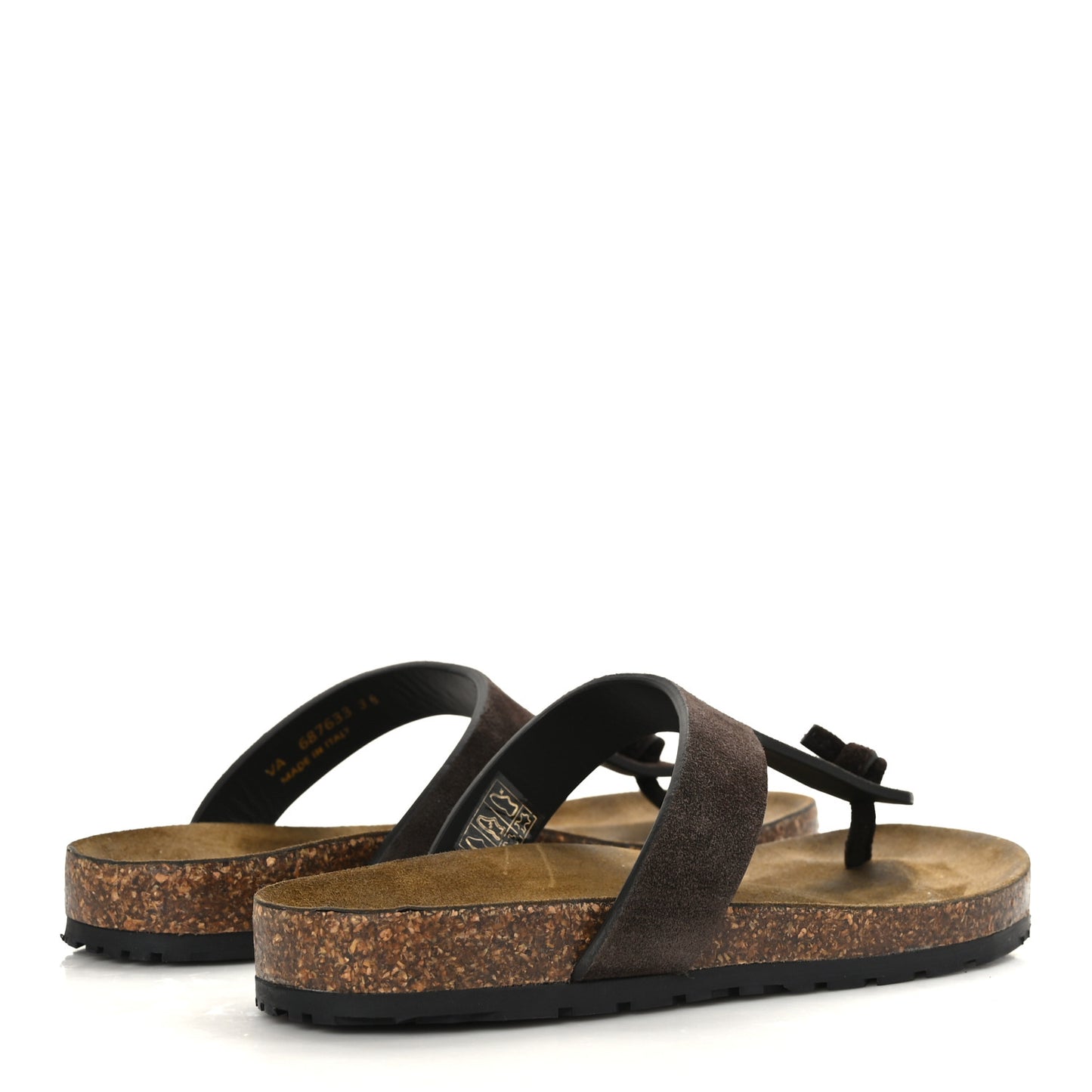Suede Jimmy Thong Flat Sandals 38 Chocolate