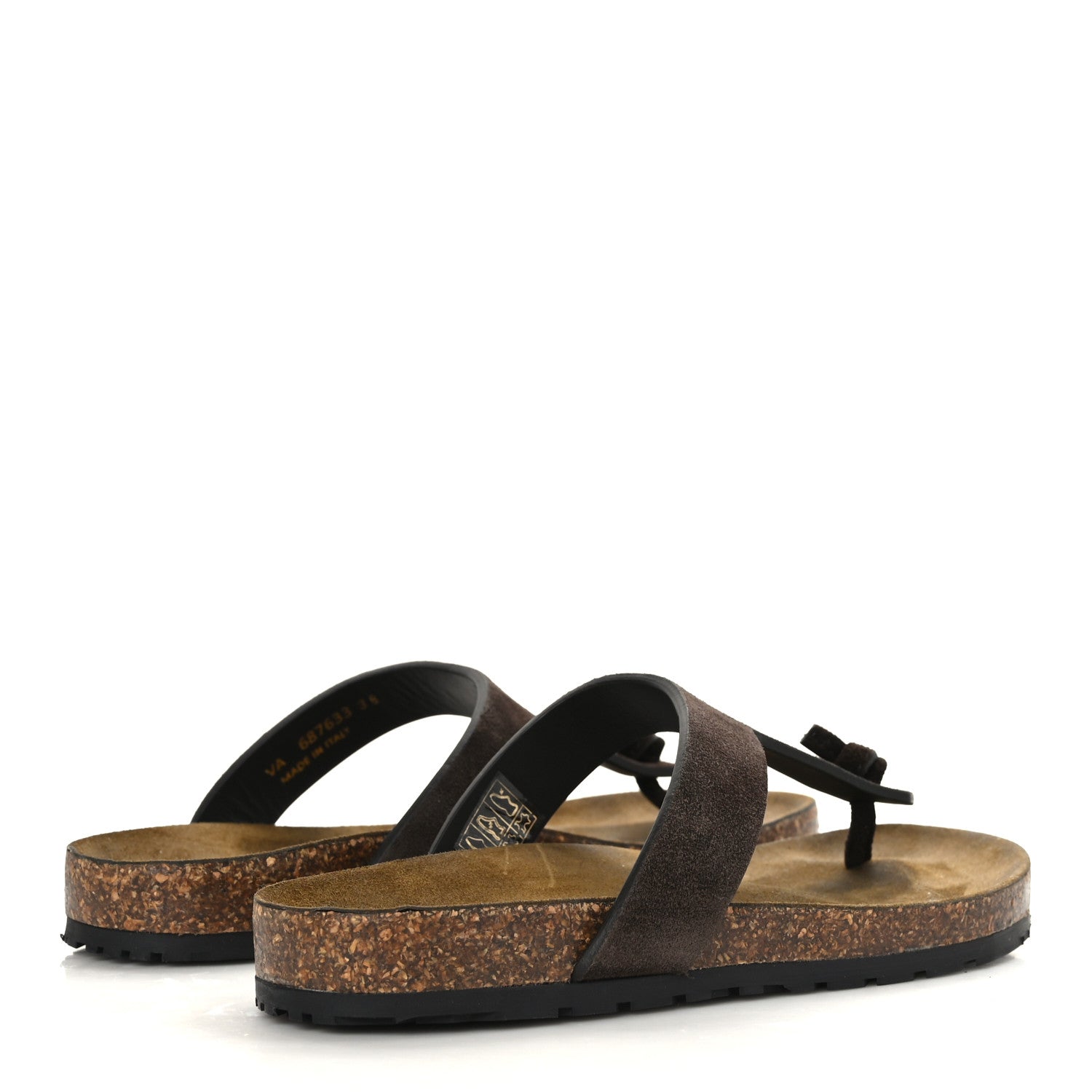 Saint Laurent Suede Jimmy Thong Flat Sandals 38 Chocolate 4 of 8