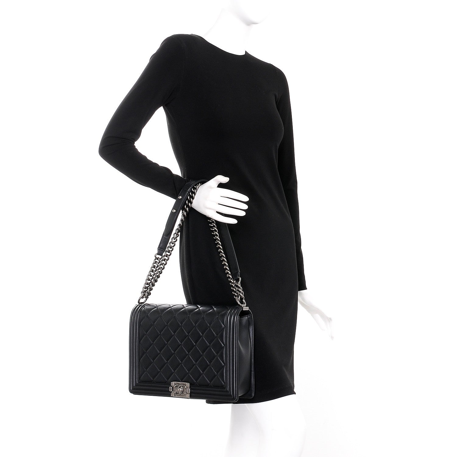 Chanel Calfskin Quilted Large Boy Flap Black 3 of 8