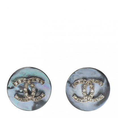 Chanel Abalone Crystal CC Clip On Earrings 1 of 5