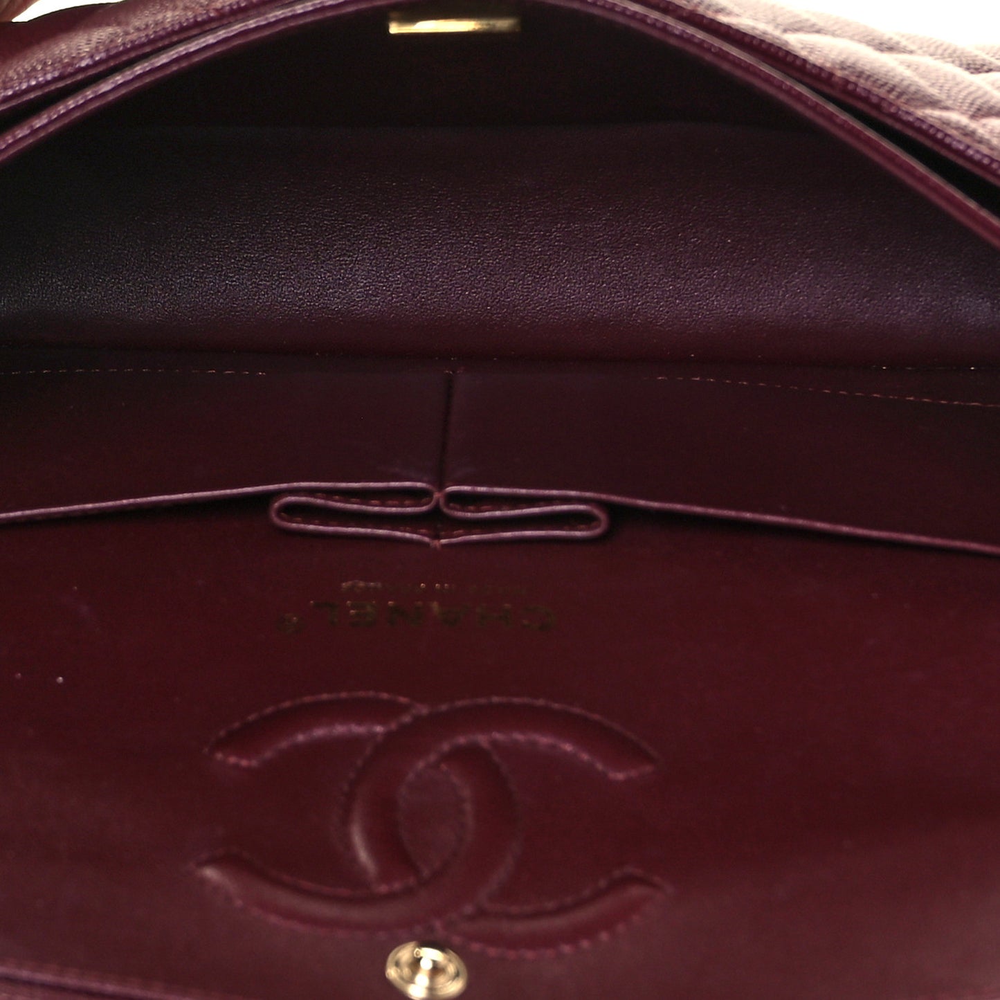 Caviar Quilted Small Double Flap Burgundy