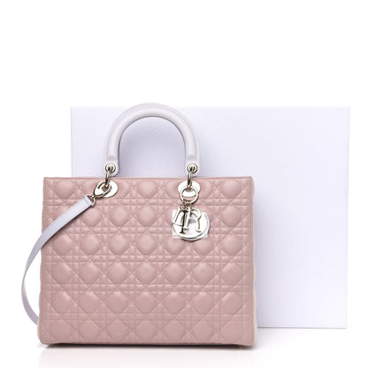 Christian Dior Lambskin Cannage Large Tri-Color Lady Dior Rose Pale 11 of 11