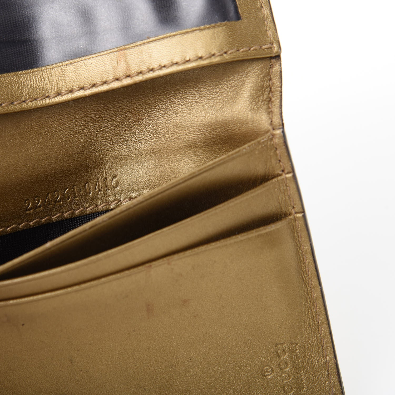 Gucci Shine Microguccissima Heart Travel Wallet Gold 7 of 8