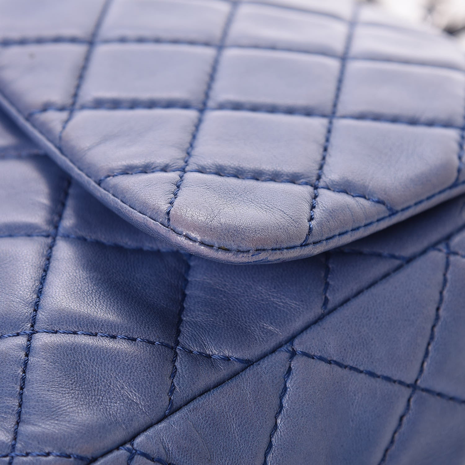Chanel Lambskin Jumbo Single Flap Blue 11 of 12