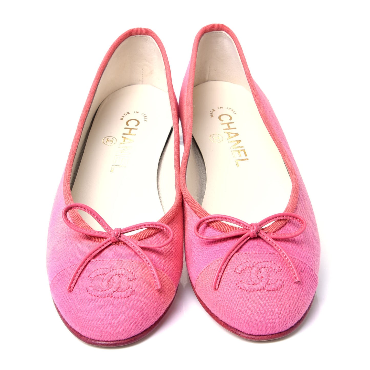 Denim CC Cap Toe Ballerina Flats 37.5 Pink