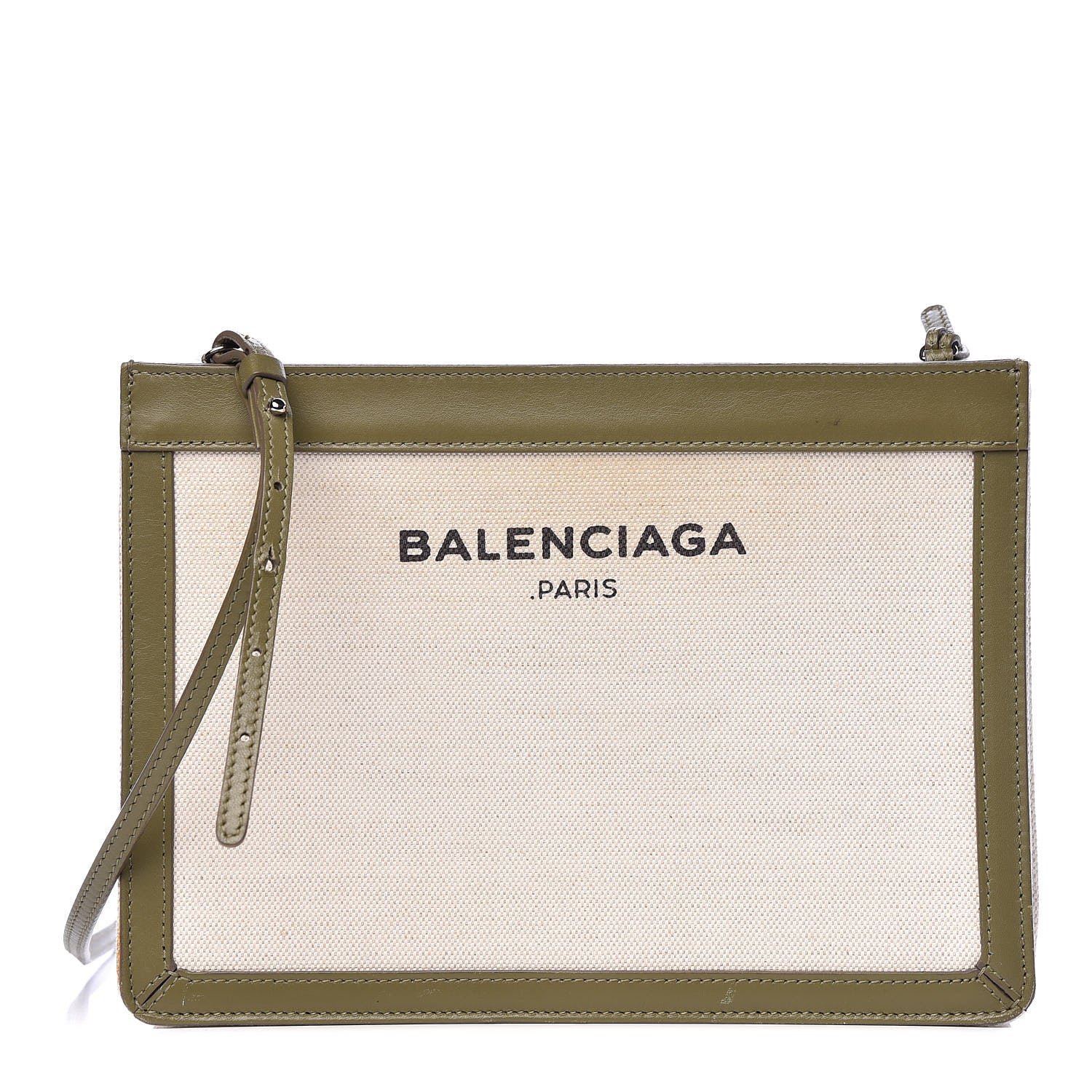 Balenciaga Cotton Canvas Pochette Crossbody Bag Vert Militaire 1 of 21