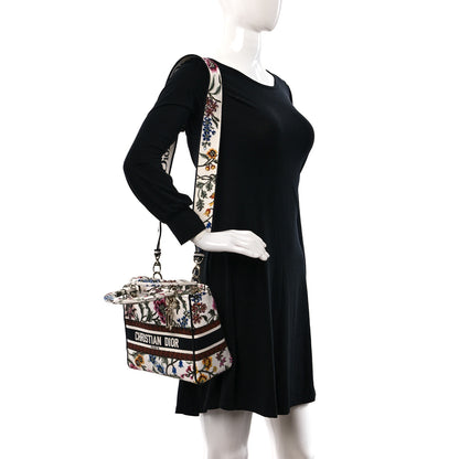 Christian Dior Canvas Petites Fleurs Embroidered Medium Lady D-Lite White Multicolor 2 of 11