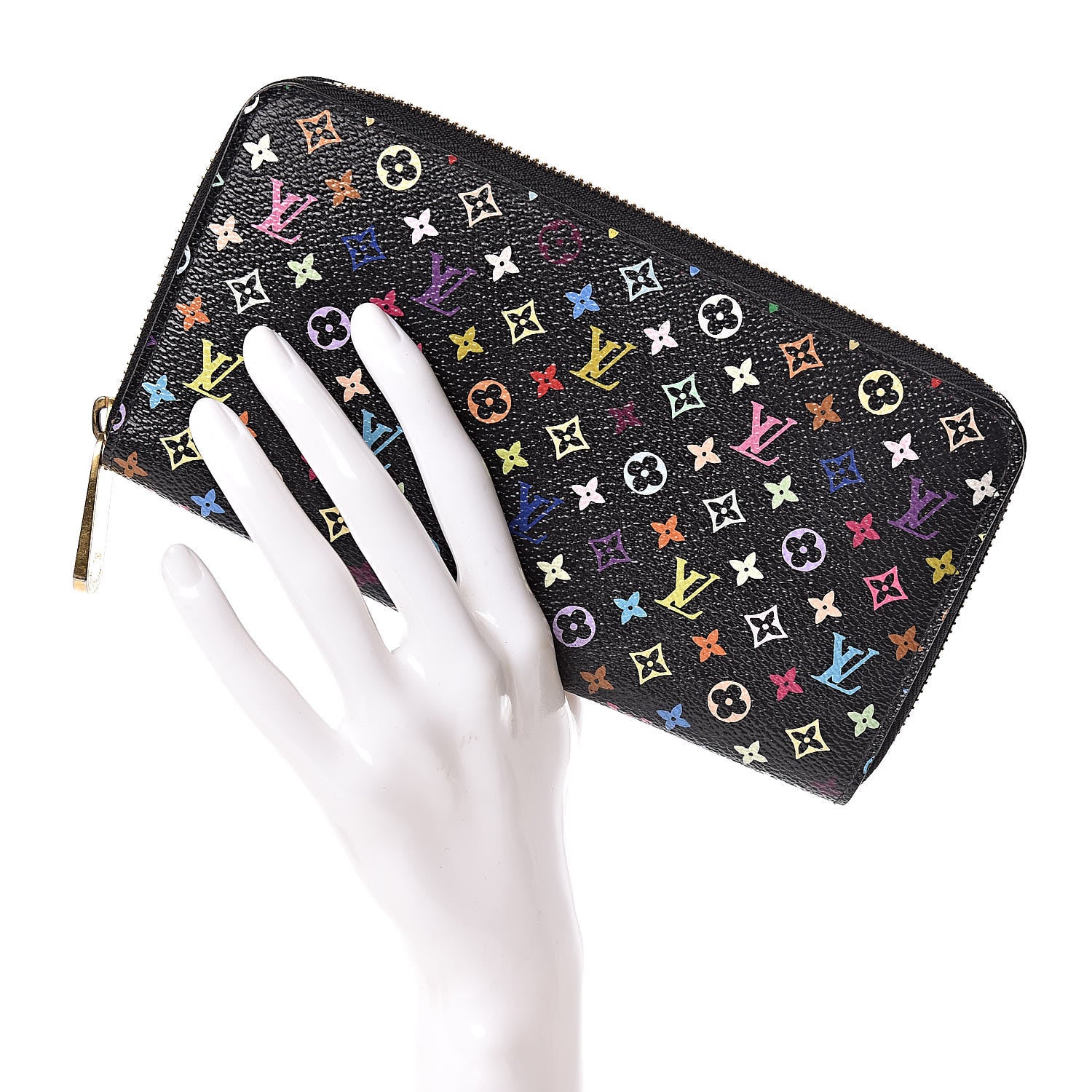 Louis Vuitton Monogram Multicolor Zippy Wallet Black Grenade 2 of 7