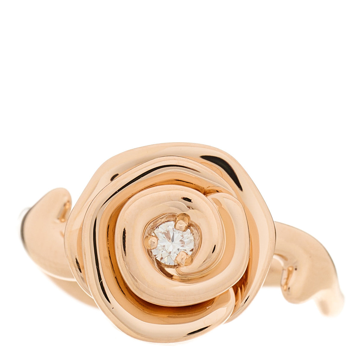 Christian Dior 18K Rose Gold Diamond Large Rose Couture Ring 54 7 1 of 4