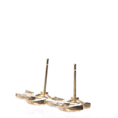 Chanel Crystal CC Earrings Gold 4 of 6