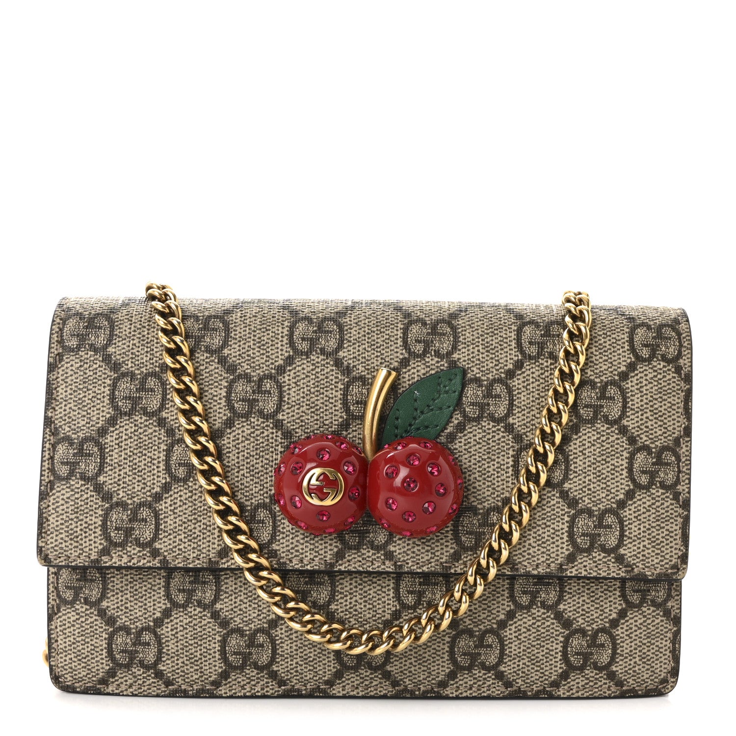Gucci GG Supreme Monogram Mini Cherry Chain Bag 1 of 9