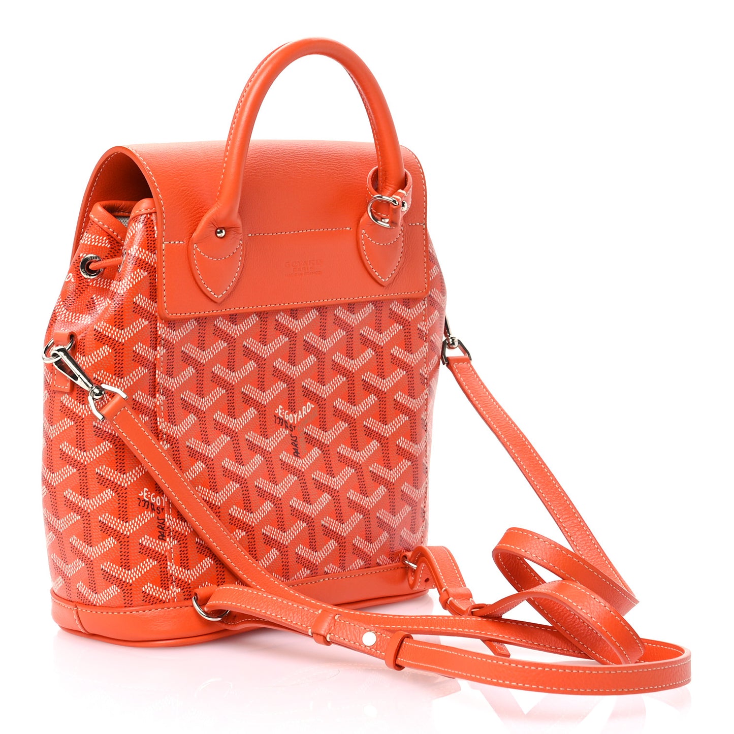 Goyardine Calfskin Mini Alpin Backpack Orange