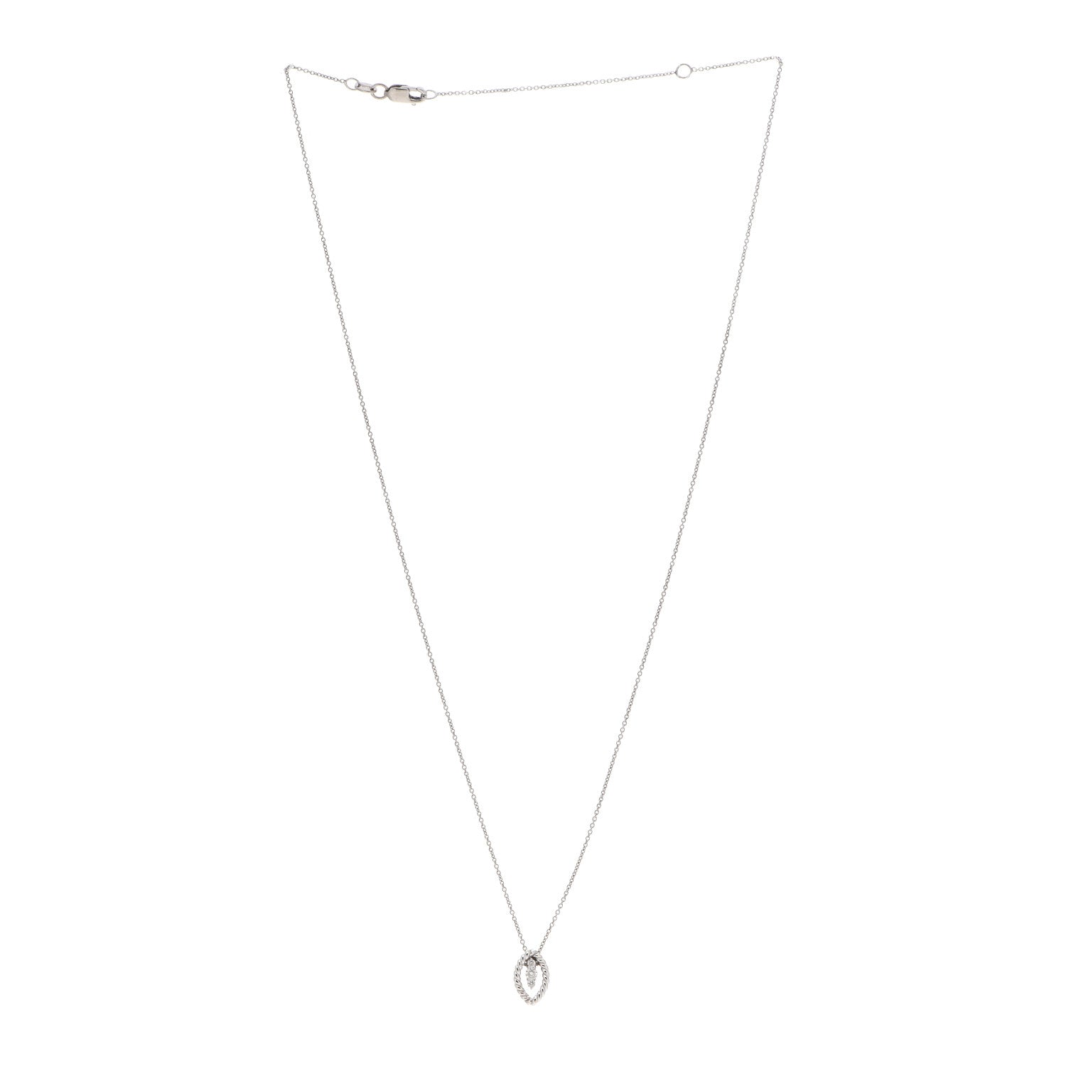 Roberto Coin 18K White Gold Diamond Barocco Pendant Necklace 3 of 5