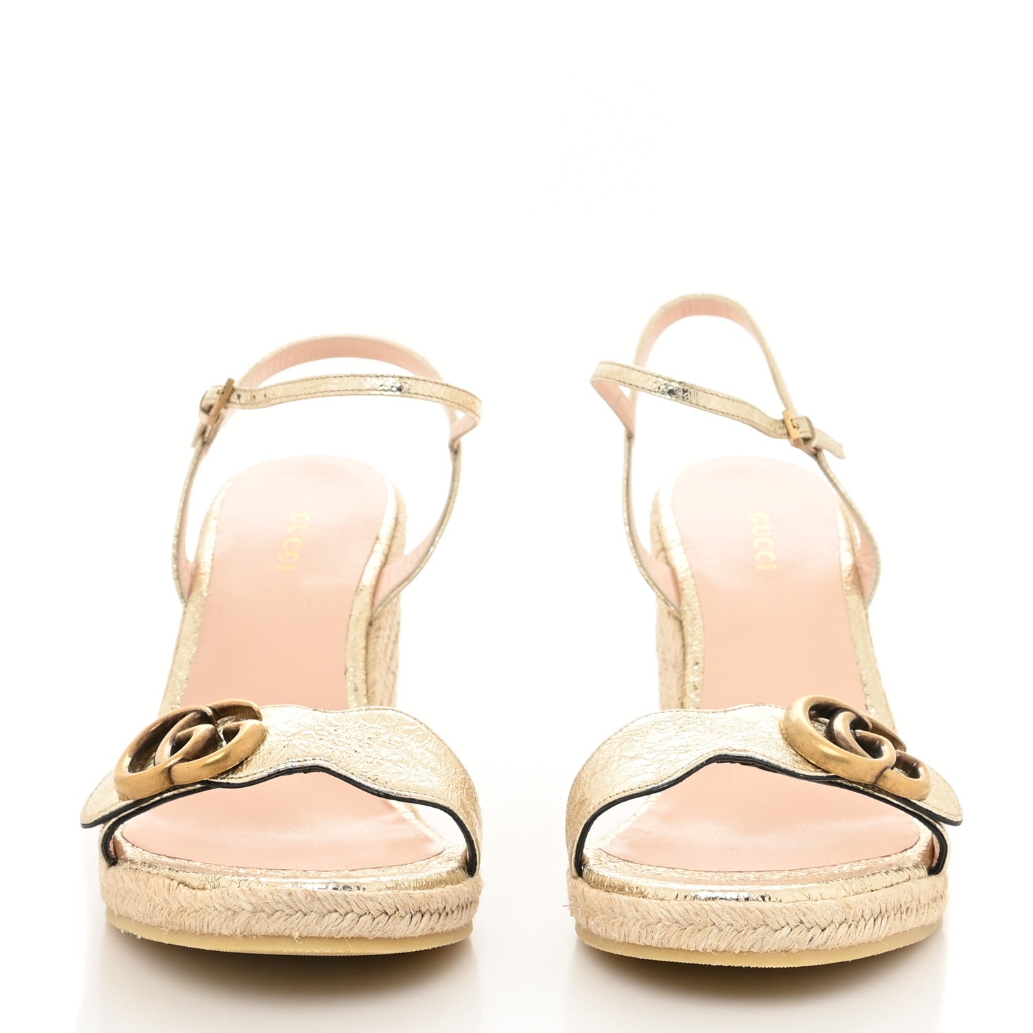 Gucci Galassia Aitana Espadrille 10/95mm Wedge Sandals 39 Platino 2 of 9