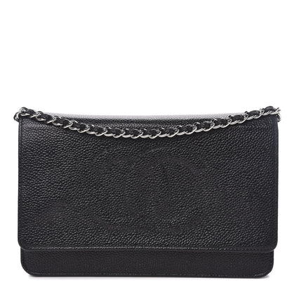 Chanel Caviar Timeless CC Wallet On Chain WOC Black 1 of 15