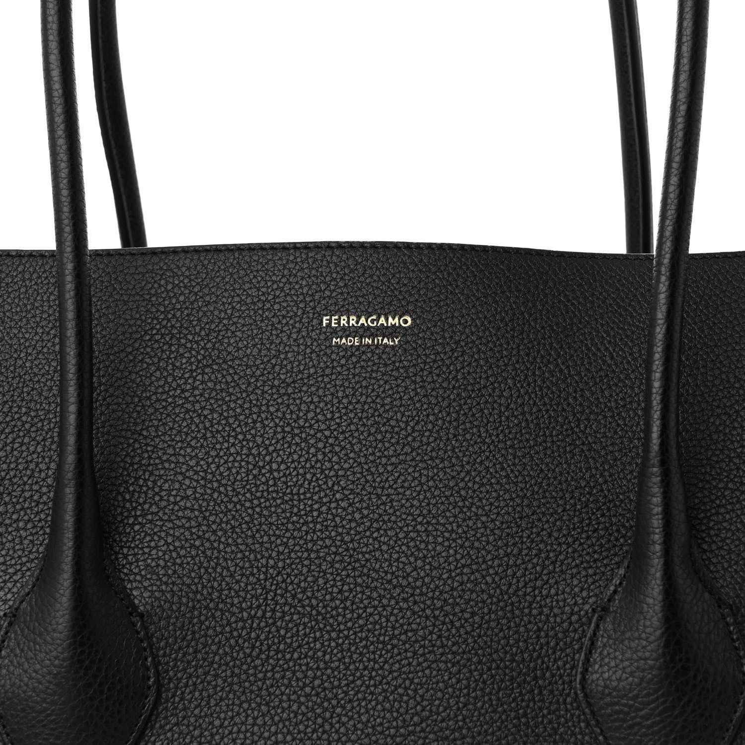 Salvatore Ferragamo Hammered Calfskin XL East West Tote Bag Black 9 of 11