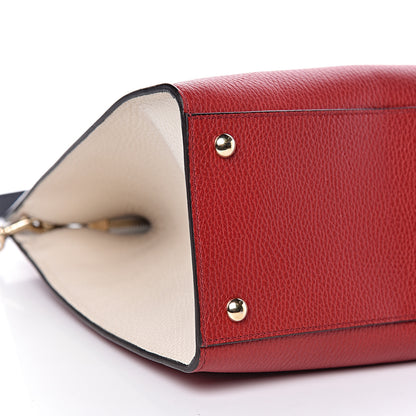Gucci Dollar Calfskin Large Soho Top Handle Satchel Hibiscus Red Mystic White Blue 9 of 10