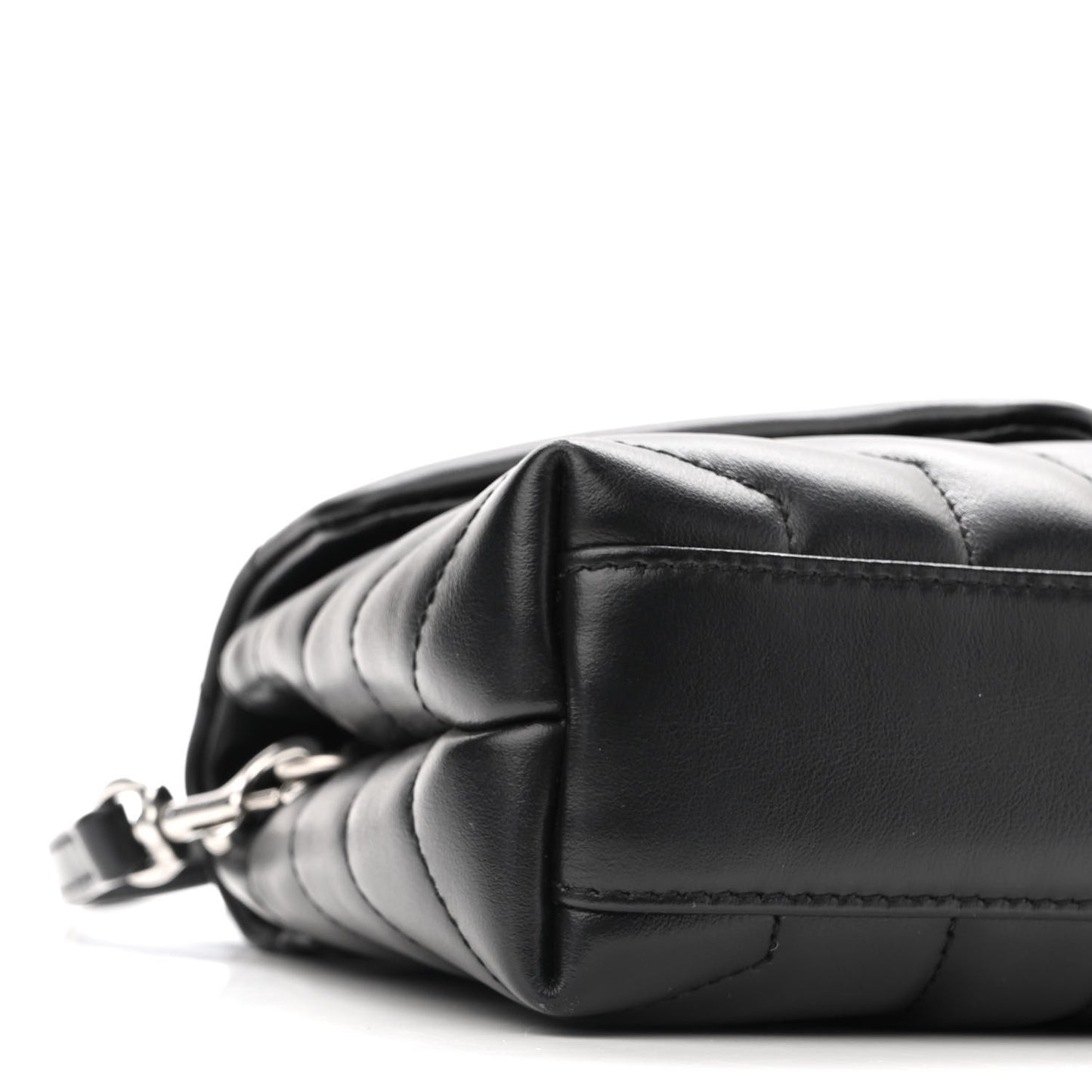Calfskin Y Quilted Monogram Toy Loulou Crossbody Bag Black