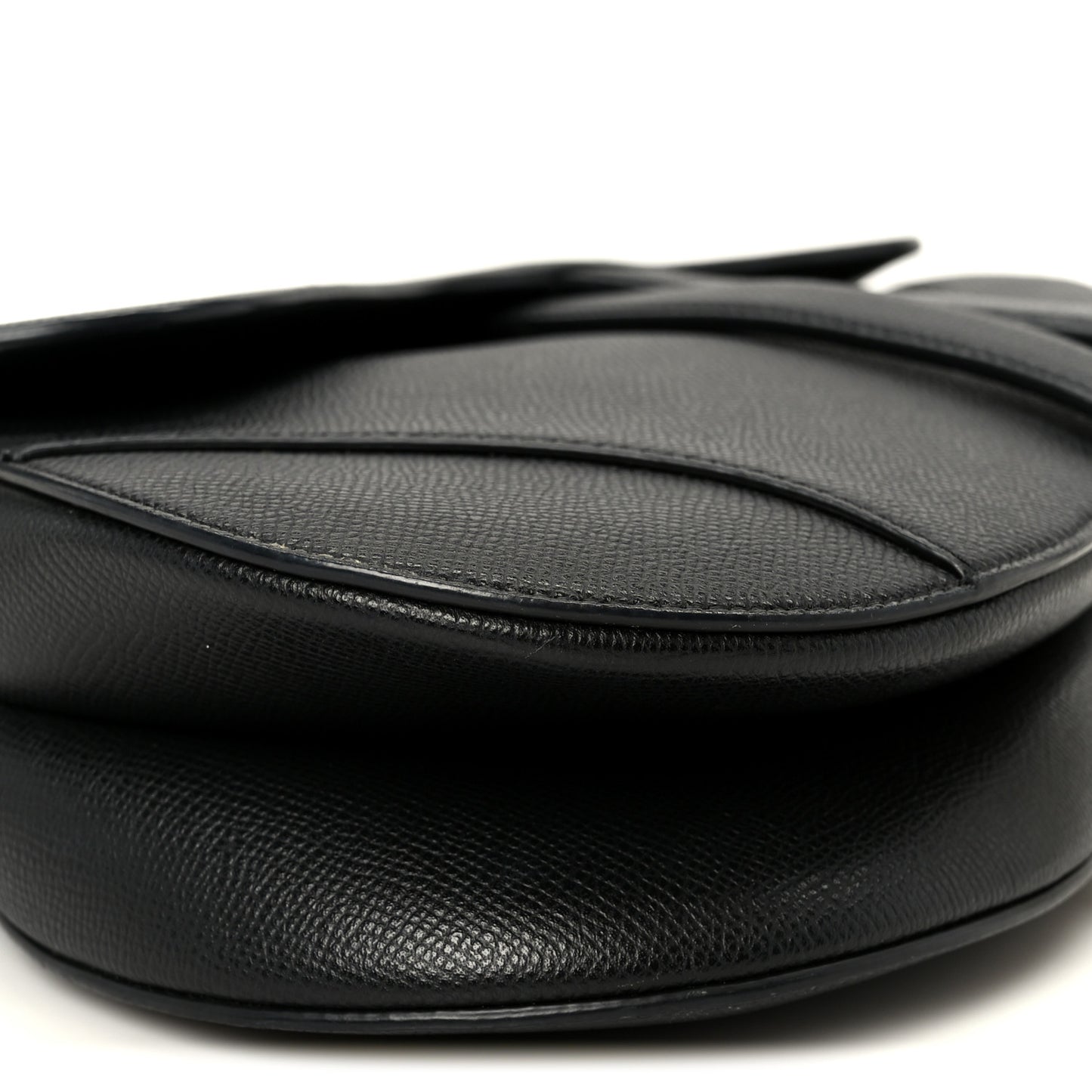 Grained Calfskin Saddle Bag Black