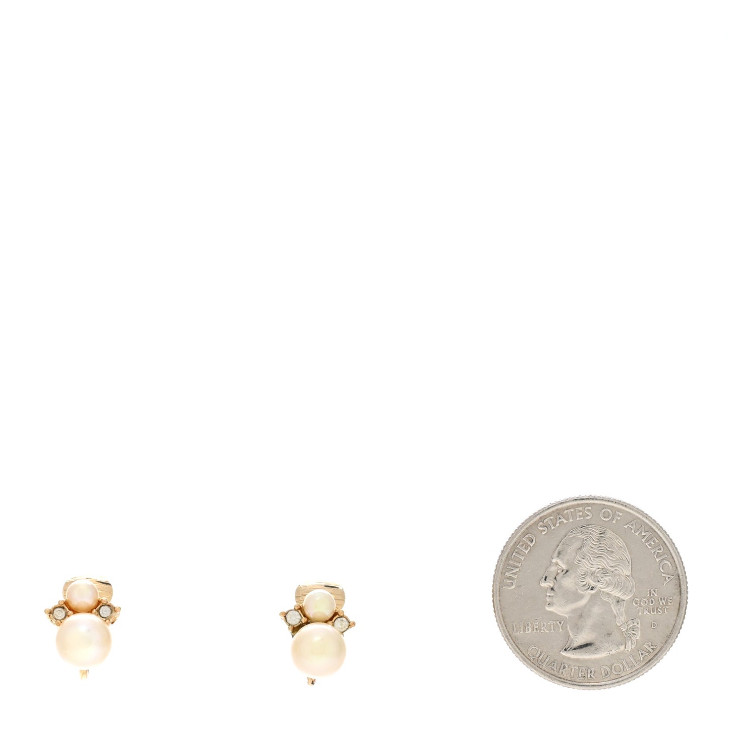 Pearl Crystal Clip On Earrings Cream