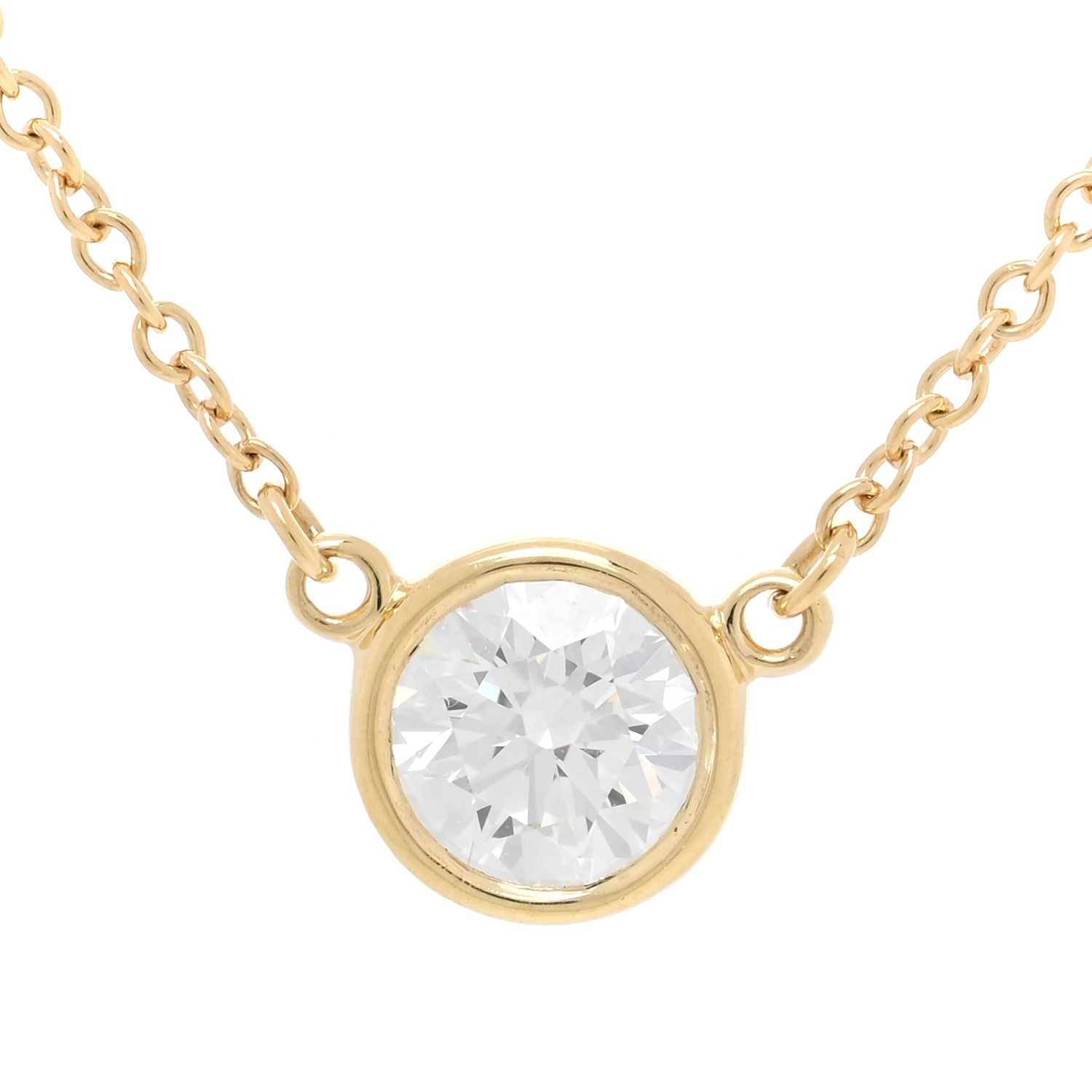 Tiffany 18K Yellow Gold Diamond .44ct Elsa Peretti Diamonds by the Yard Pendant Necklace 3 of 4