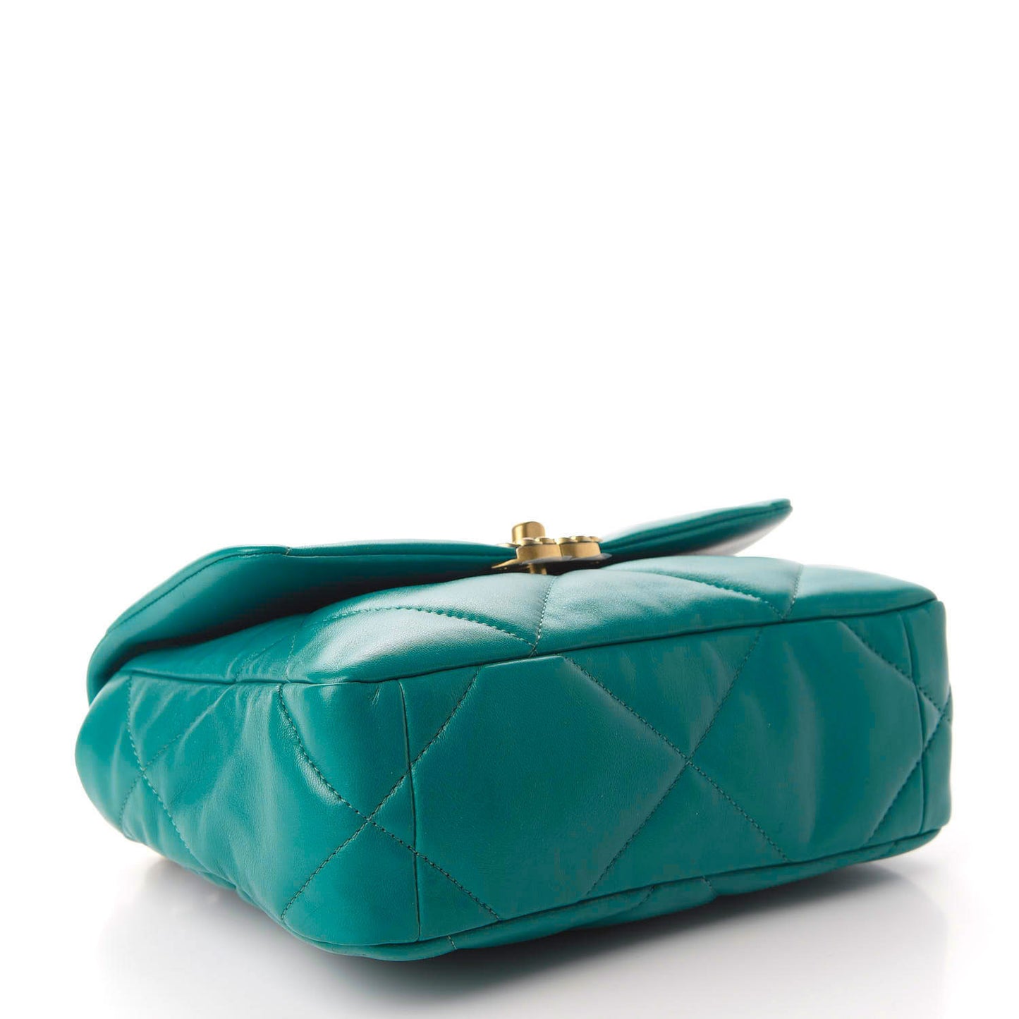 Lambskin Quilted Medium 19 Flap Green