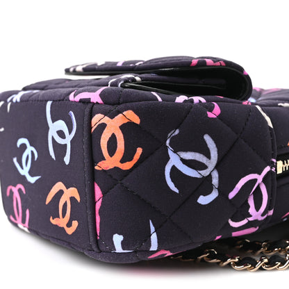 Chanel Printed Fabric Quilted CC Mini Classic Backpack Black Multicolor 9 of 10