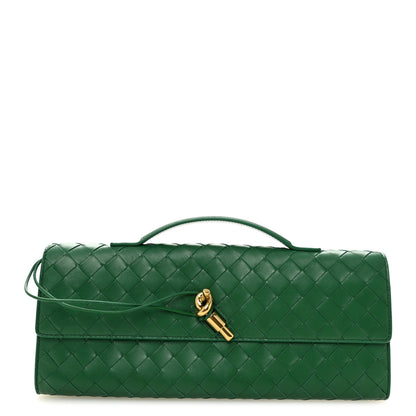 Bottega Veneta Nappa Intrecciato Long Andiamo Top Handle Clutch Jungle 1 of 9