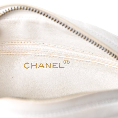 Chanel Lambskin Round Tassel Crossbody Bag White 5 of 9