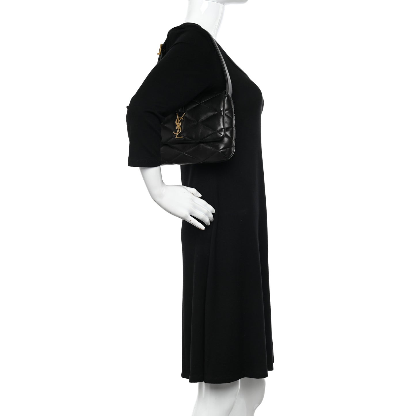 Lambskin Quilted Le 57 Diamond Shoulder Bag Black