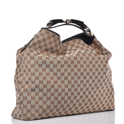 Gucci Monogram Large Horsebit Chain Hobo Dark Brown 3 of 11
