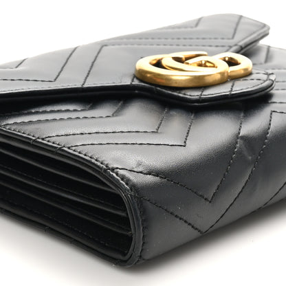 Gucci Calfskin Matelasse GG Marmont Chain Wallet Black 9 of 11