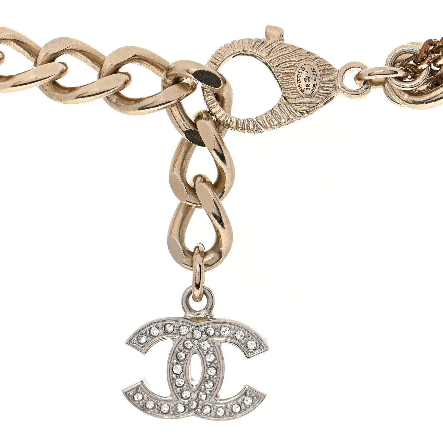 Chanel Crystal Chain CC Multi Strand Necklace Gold 5 of 5