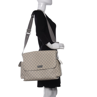 Gucci GG Plus Monogram Messenger Diaper Bag Ecru Grigio 2 of 11