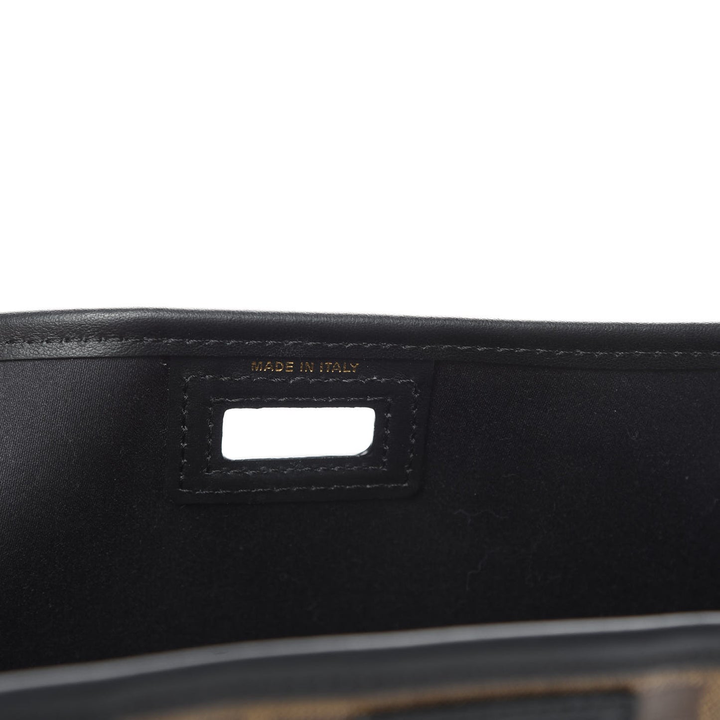 Glazed Fabric Vitello Century FF 1974 Stamp Patch Mini Peekaboo Defender Cover Mogano Panna Black