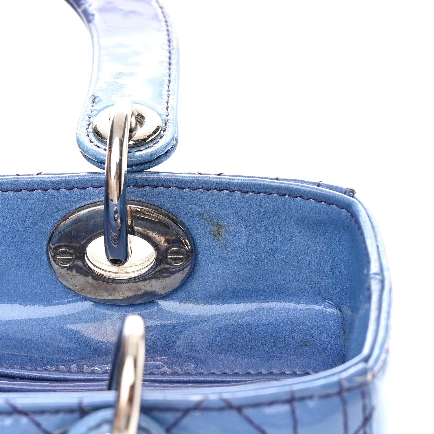 Christian Dior Patent Cannage Gradient Medium Lady Dior Purple Blue 14 of 26