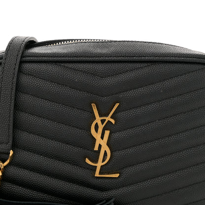 Saint Laurent Grain De Poudre Matelasse Monogram Mini Lou Camera Bag Black 8 of 11