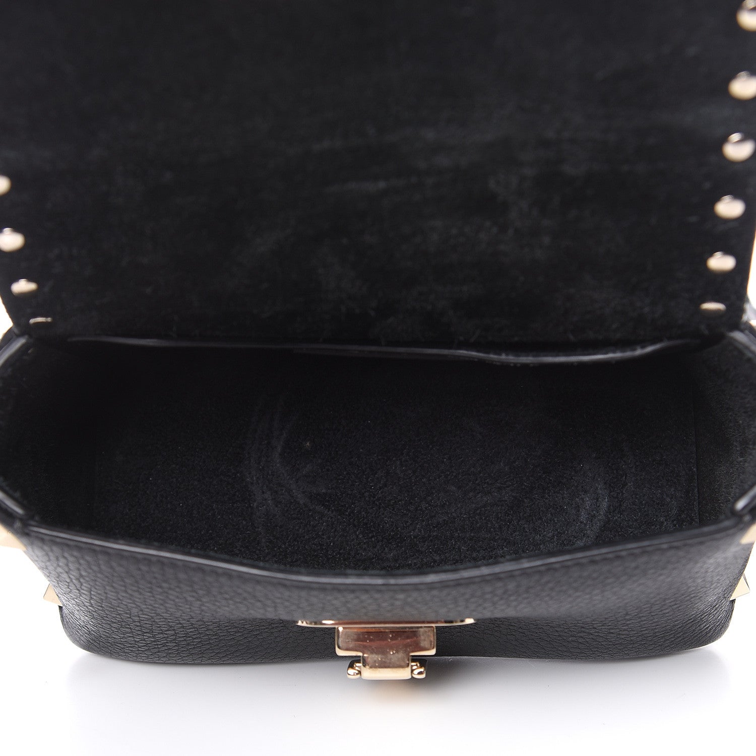 Valentino Garavani Pebbled Calfskin Mini Rockstud Crossbody Bag Black 5 of 9