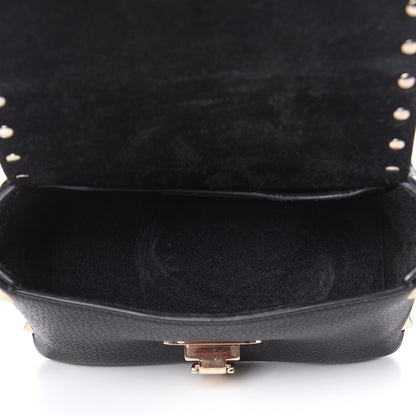 Valentino Garavani Pebbled Calfskin Mini Rockstud Crossbody Bag Black 5 of 9